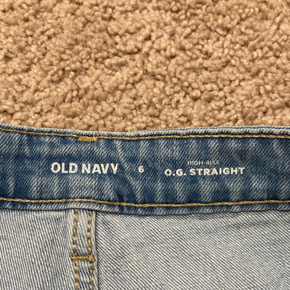 Old Navy Light Wash 3” Inseam High Rise OG Straight Jean Shorts Size 6 - Picture 2 of 6
